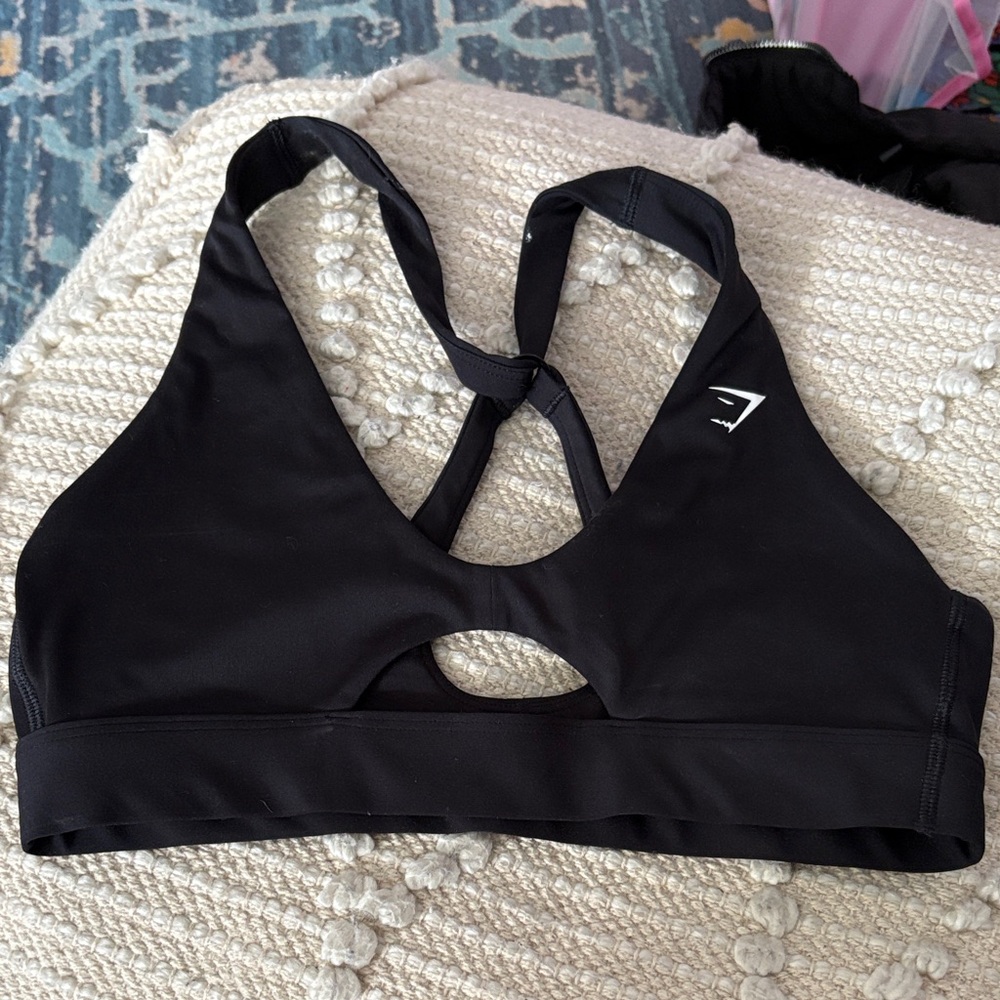 Gymshark Black Sports Bra with Cutout Design